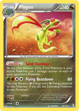 Flygon 099  - Reverse Holofoil Boundaries Crossed - Holo Rare
