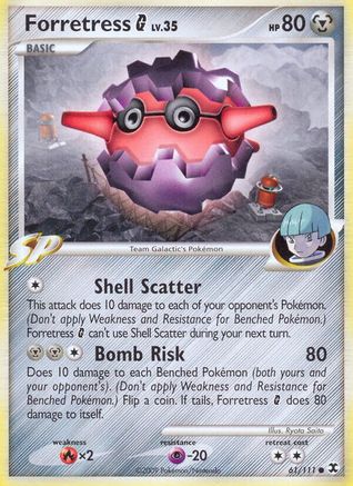 Forretress G 061  - Reverse Holofoil Rising Rivals - Common