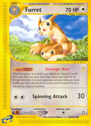 Furret 048  - Reverse Holofoil Aquapolis - Uncommon