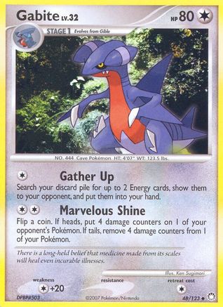 Gabite 048  - Reverse Holofoil Mysterious Treasures - Uncommon