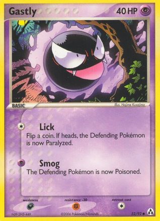 Gastly 052/92  - Reverse Holofoil Legend Maker - Common