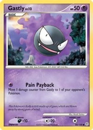Gastly 082/130  - Reverse Holofoil Diamond and Pearl - Common