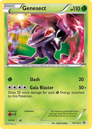 Genesect 016  - Holofoil Legendary Treasures - Holo Rare
