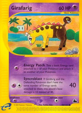 Girafarig 058  - Reverse Holofoil Skyridge - Common