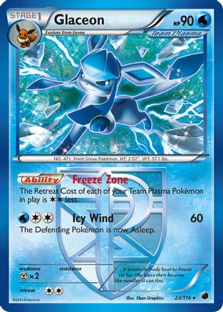 Glaceon (Team Plasma) 023/116  - Reverse Holofoil Plasma Freeze - Rare