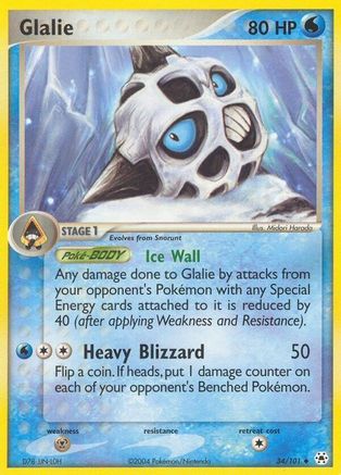 Glalie 034  - Reverse Holofoil Hidden Legends - Uncommon