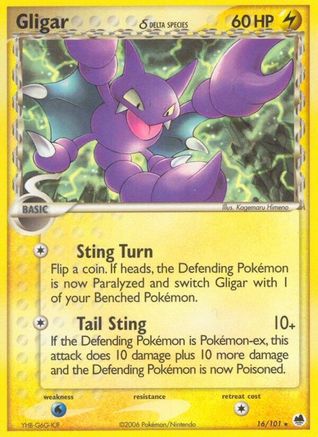 Gligar (Delta Species) 016/101  Dragon Frontiers - Rare