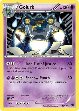 Golurk 046  - Reverse Holofoil Plasma Blast - Holo Rare