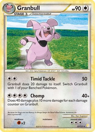 Granbull 022  - Reverse Holofoil HeartGold SoulSilver - Rare