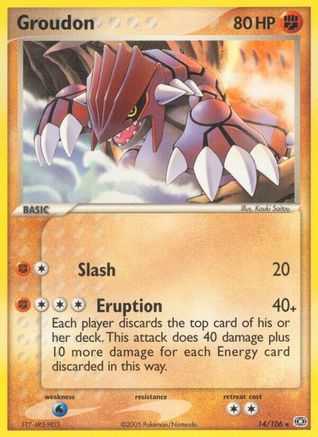 Groudon 014/106  - Reverse Holofoil Emerald - Rare