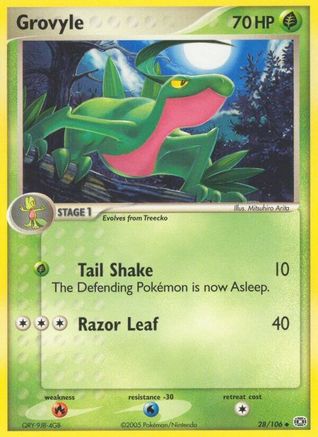 Grovyle 028  - Reverse Holofoil Emerald - Uncommon