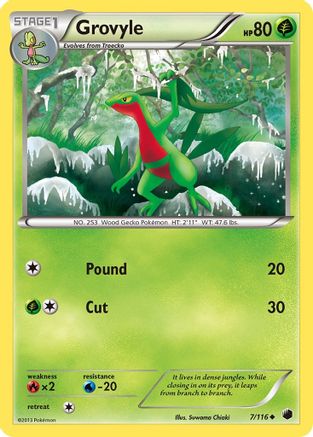 Grovyle 007  - Reverse Holofoil Plasma Freeze - Uncommon