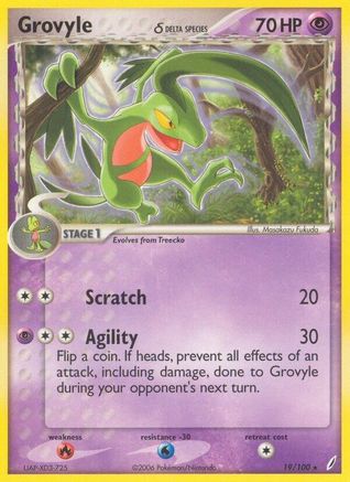 Grovyle (Delta Species) 019/100  Crystal Guardians - Rare
