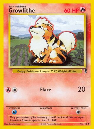Growlithe 045/110  - Reverse Holofoil Legendary Collection - Uncommon