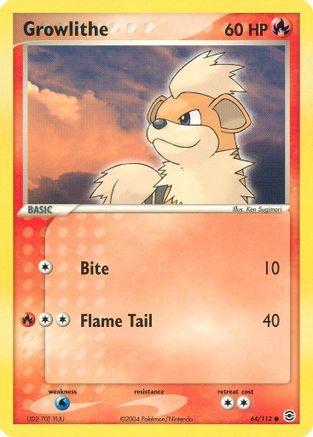 Growlithe 064/112  - Reverse Holofoil FireRed & LeafGreen - Common
