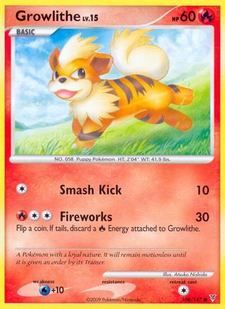 Growlithe 108  - Reverse Holofoil Supreme Victors - Common
