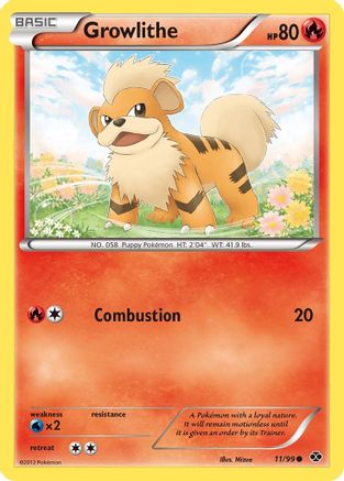 Growlithe (11) 011/99  - Reverse Holofoil Next Destinies - Common