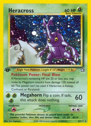 Heracross 006/111  - 1st Edition Holofoil Neo Genesis - Holo Rare