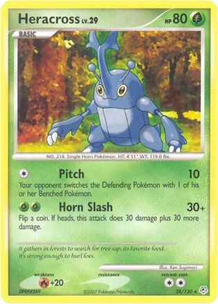 Heracross 028/130  - Reverse Holofoil Diamond and Pearl - Rare