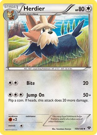 Herdier 109/146  - Reverse Holofoil XY Base Set - Uncommon