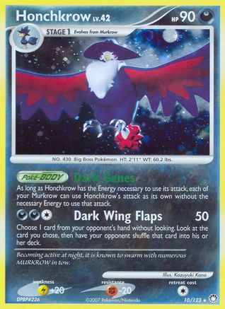 Honchkrow 010  - Holofoil Mysterious Treasures - Holo Rare
