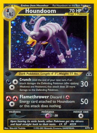 Houndoom (4) 004/75  - Unlimited Holofoil Neo Discovery - Holo Rare