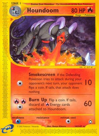 Houndoom (14) 014  - Reverse Holofoil Aquapolis - Rare