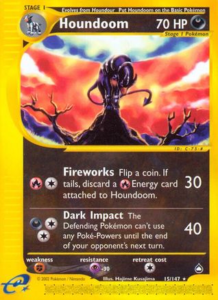 Houndoom (15) 015  - Reverse Holofoil Aquapolis - Rare