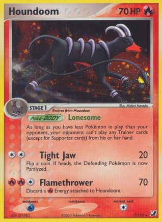 Houndoom 007  - Reverse Holofoil Unseen Forces - Holo Rare