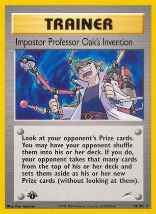 Impostor Professor Oak's Invention 094  - 1st Edition Neo Destiny - Rare
