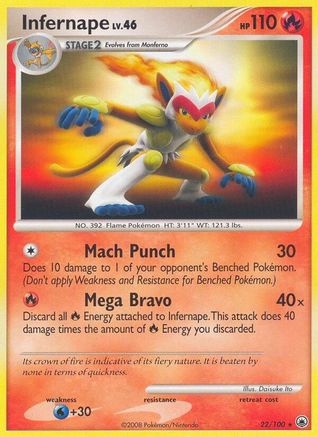 Infernape 022  - Reverse Holofoil Majestic Dawn - Rare
