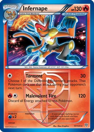 Infernape (Team Plasma) 017/135  - Reverse Holofoil Plasma Storm - Holo Rare