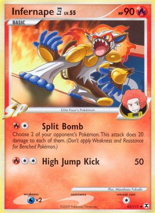 Infernape E4 043/111  - Reverse Holofoil Rising Rivals - Uncommon