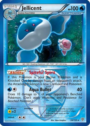 Jellicent (Team Plasma) 039  - Reverse Holofoil Plasma Storm - Rare