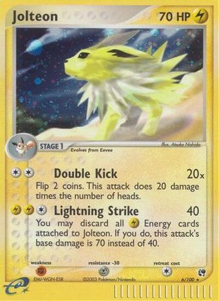 Jolteon 006  - Reverse Holofoil Sandstorm - Holo Rare