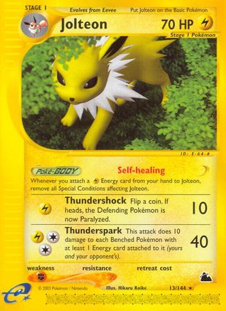 Jolteon (13) 013  - Reverse Holofoil Skyridge - Rare