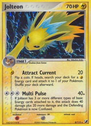 Jolteon 008  - Reverse Holofoil Unseen Forces - Holo Rare