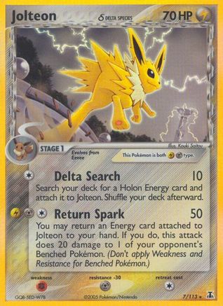 Jolteon (Delta Species) 007  - Reverse Holofoil Delta Species - Holo Rare