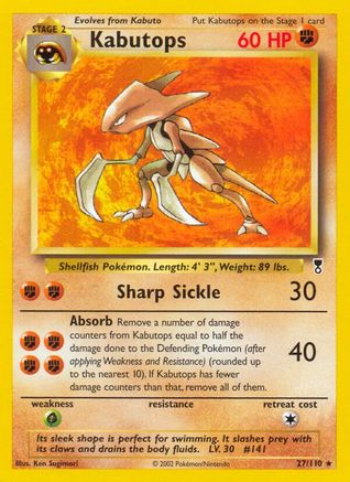 Kabutops 027  - Reverse Holofoil Legendary Collection - Rare