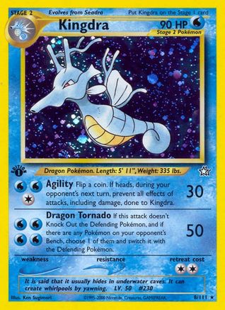 Kingdra 008/111  - Unlimited Holofoil Neo Genesis - Holo Rare