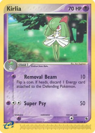 Kirlia 034/109  - Reverse Holofoil Ruby and Sapphire - Uncommon