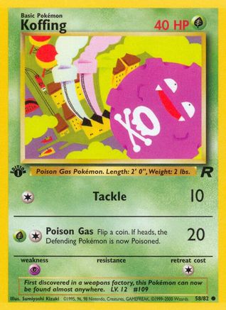Koffing 058/82  - 1st Edition Team Rocket - Common