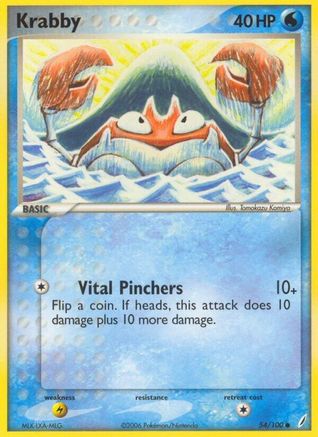 Krabby 054/100  - Reverse Holofoil Crystal Guardians - Common