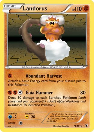 Landorus 074  - Reverse Holofoil Noble Victories - Holo Rare
