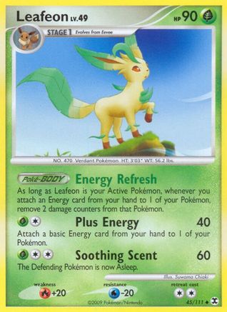 Leafeon 045/111  - Reverse Holofoil Rising Rivals - Uncommon