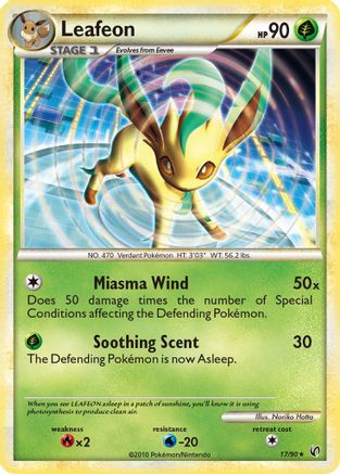 Leafeon 017  - Reverse Holofoil Undaunted - Rare