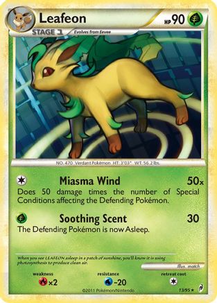 Leafeon 013  - Holofoil Call of Legends - Holo Rare