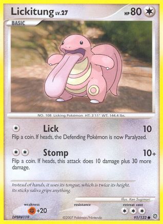 Lickitung 091  - Reverse Holofoil Secret Wonders - Common