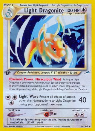 Light Dragonite 014  - 1st Edition Holofoil Neo Destiny - Holo Rare