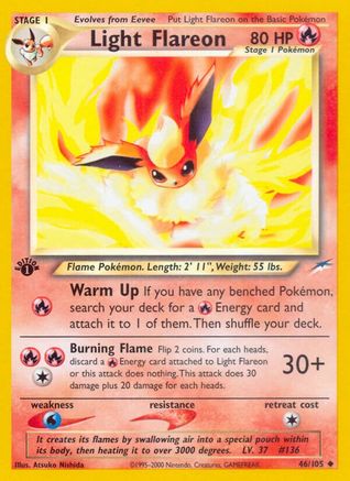 Light Flareon 046/105  - 1st Edition Neo Destiny - Uncommon